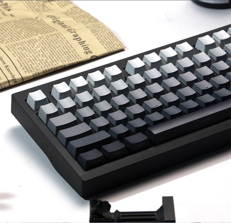 Gaming Accessories Aesthetic - Gradient Gray Side Printed Shine Through